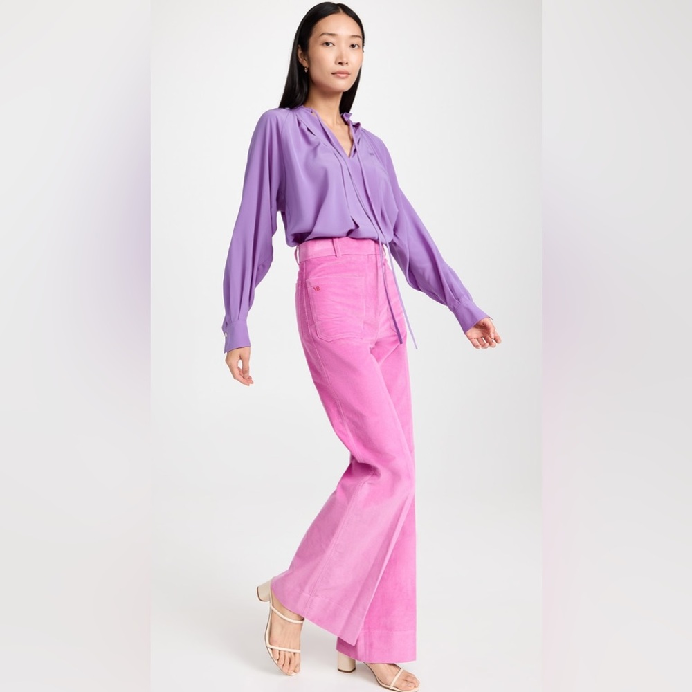 Victoria Beckham Alina Corduroy Wide-Leg Pants NWT Size 10